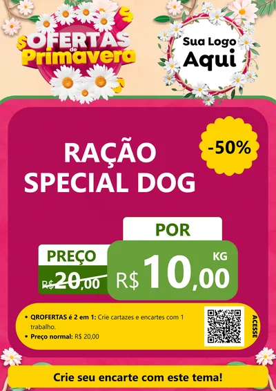Modelo de Cartaz para Cartaz A4 Vertical com o tema Ofertas de Primavera para Pet Shop