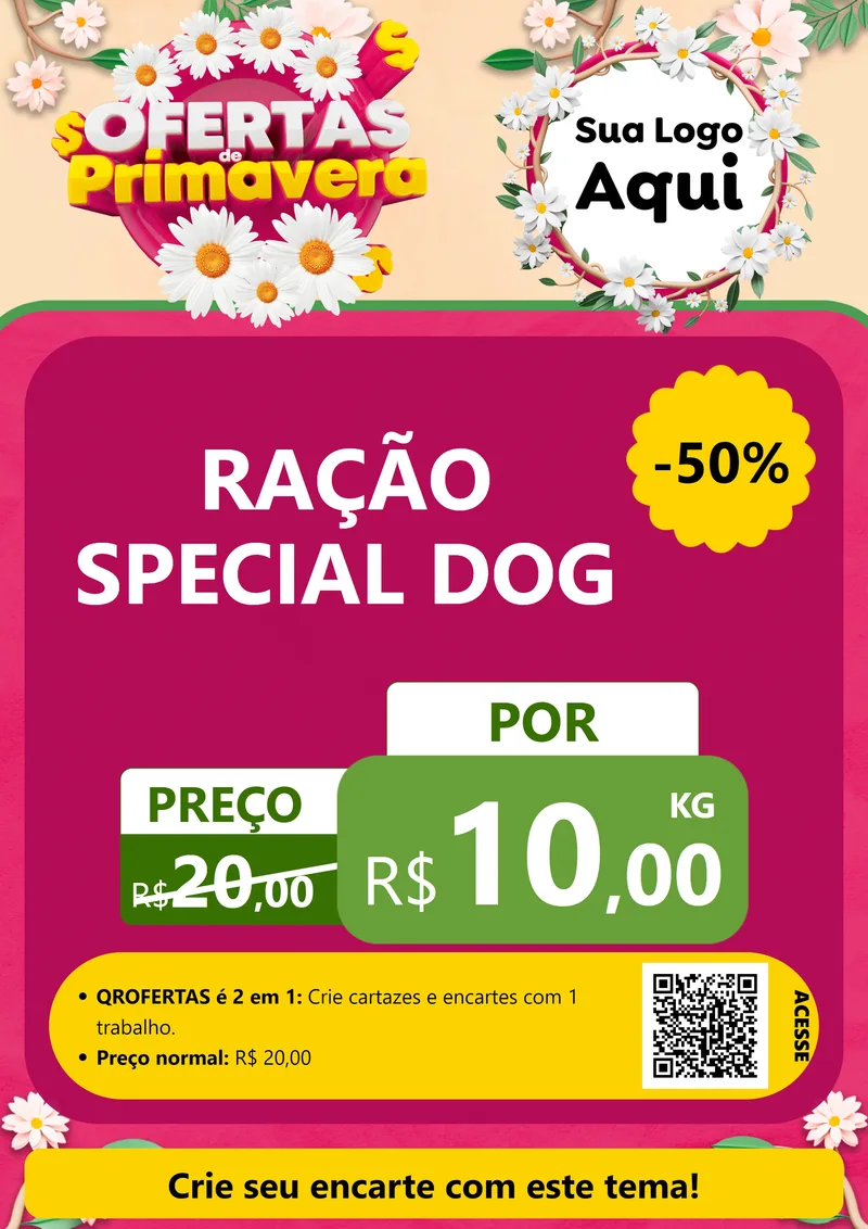 Modelo de Cartaz para Cartaz A4 Vertical com o tema Ofertas de Primavera para Pet Shop