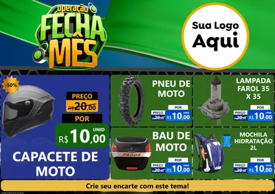 Modelo de Encarte para Encarte A4 Horizontal com o tema Operação Fecha Mês para Moto peças