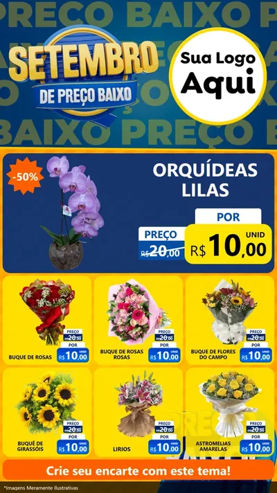 Modelo de Rede Social para Stories com o tema Setembro De Preço Baixo para Floricultura e jardim
