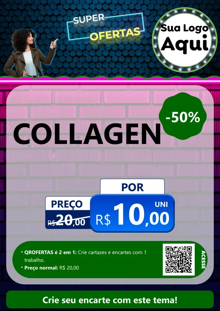 Modelo de Cartaz para Cartaz A4 Vertical com o tema Super Ofertas para Suplementos alimentares