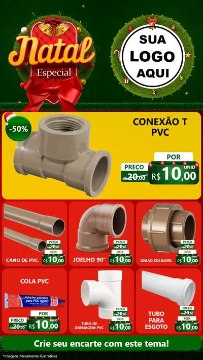 Modelo de Rede Social para Stories com o tema Natal Especial para Tubos e conexões