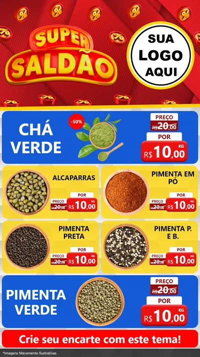 Modelo de TV para TV Vertical com o tema Super Saldão para Produtos Naturais