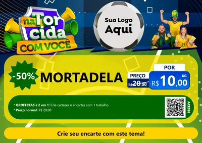 Modelo de Cartaz para Cartaz A4 Horizontal com o tema Na Torcida Com Você - Copa para Frios e Laticínios