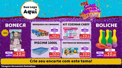 Modelo de TV para TV Horizontal com o tema Pré Carnaval de Ofertas para Brinquedos