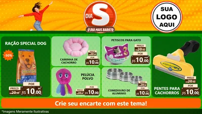 Modelo de TV para TV Horizontal com o tema Dia S - O Dia Mais Barato para Pet Shop