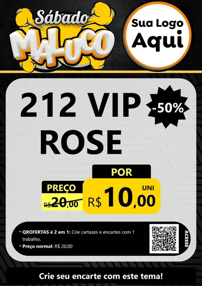 Modelo de Cartaz para Cartaz A4 Vertical com o tema Sábado Maluco para Perfumes
