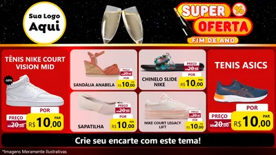Modelo de TV para TV Horizontal com o tema Super Oferta Fim de Ano para Calçados