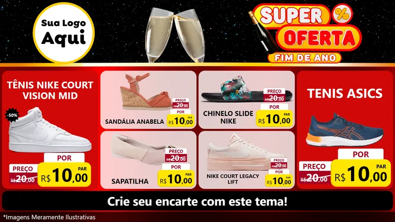 Modelo de TV para TV Horizontal com o tema Super Oferta Fim de Ano para Calçados