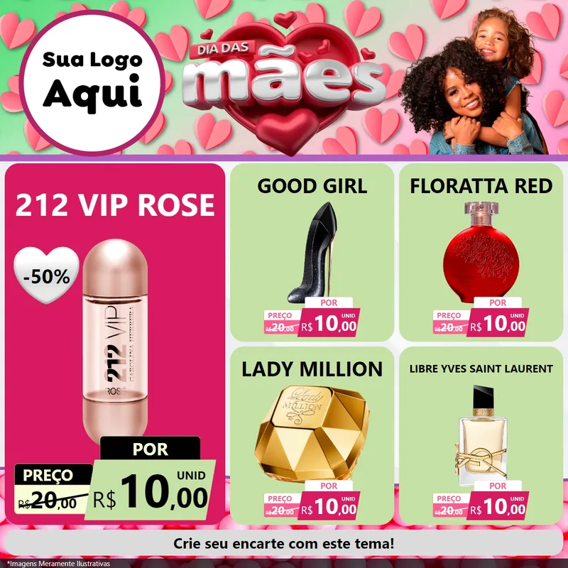 Modelo de Rede Social para Feed Facebook com o tema Dia das Mães para Perfumes