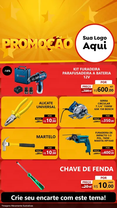 Modelo de TV para TV Vertical com o tema Promoção para Maquinas e Ferramentas