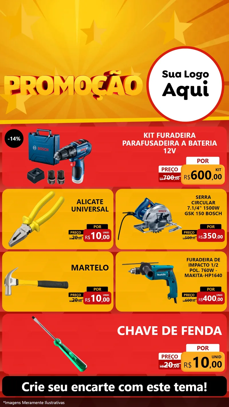 Modelo de TV para TV Vertical com o tema Promoção para Maquinas e Ferramentas