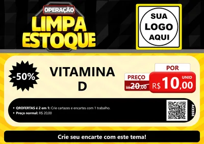Modelo de Cartaz para Cartaz A4 Horizontal com o tema Operação Limpa Estoque para Farmácia