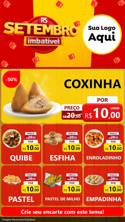Modelo de Rede Social para Stories com o tema Setembro Imbatível para Salgadaria