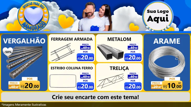 Modelo de TV para TV Horizontal com o tema Ofertas Para Seu Namorado para Ferragens