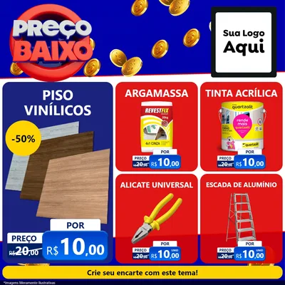 Modelo de Rede Social para Feed Facebook com o tema Preço Baixo para Material para Construção