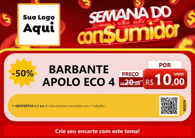 Modelo de Cartaz para Cartaz A4 Horizontal com o tema Semana do Consumidor para Armarinho e Aviamentos