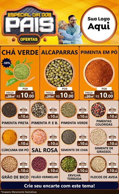 Modelo de Encarte para Encarte Grande com o tema Especial Dia dos Pais para Produtos Naturais