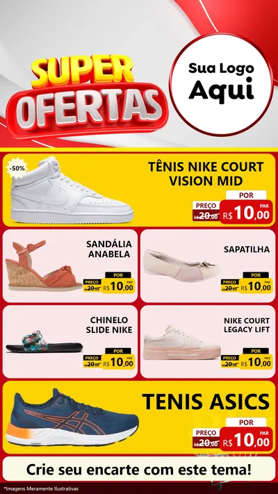 Modelo de TV para TV Vertical com o tema Super Ofertas para Calçados