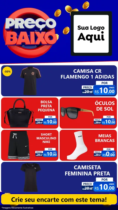 Modelo de TV para TV Vertical com o tema Preço Baixo para Roupas e acessórios