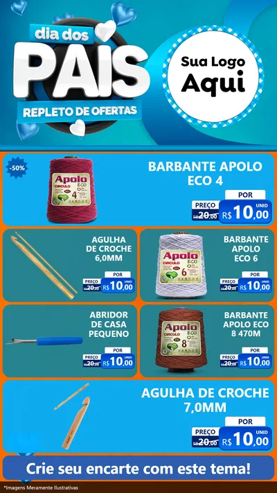 Modelo de TV para TV Vertical com o tema Dia Dos Pais Repleto de Ofertas para Armarinho e Aviamentos