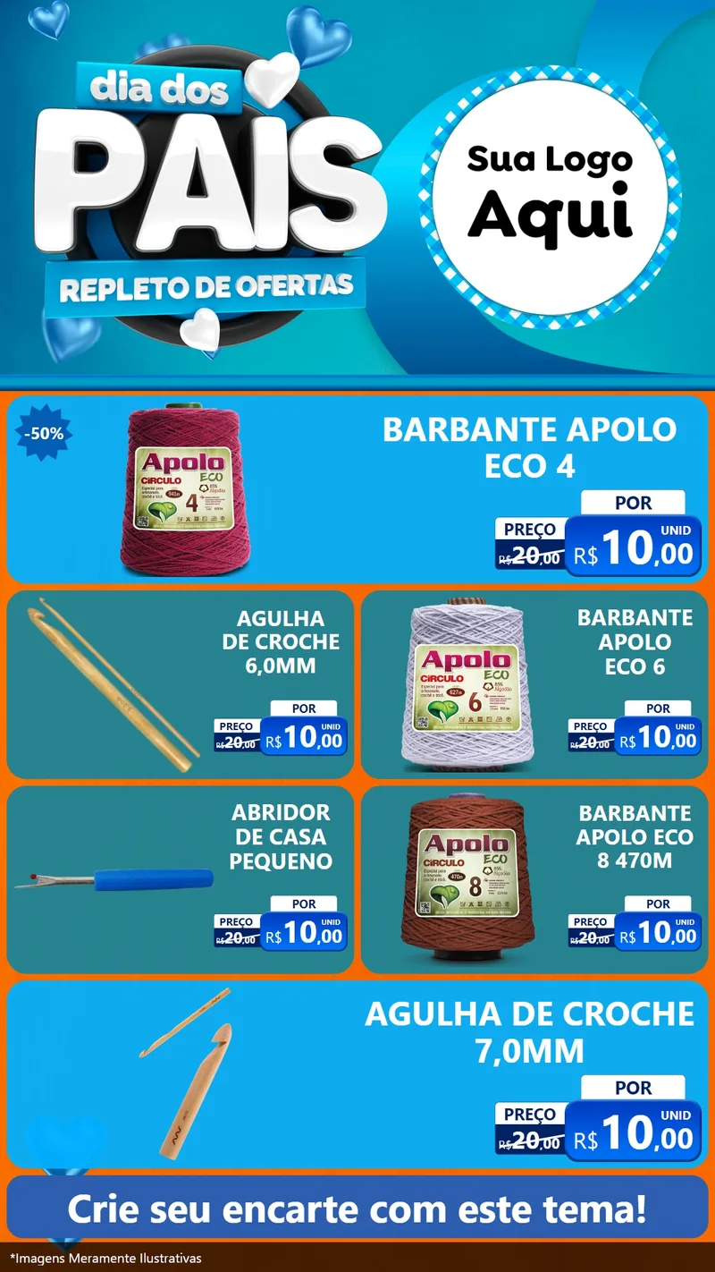 Modelo de TV para TV Vertical com o tema Dia Dos Pais Repleto de Ofertas para Armarinho e Aviamentos