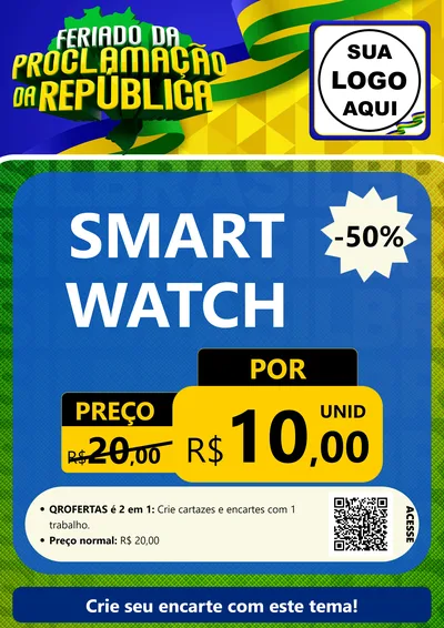 Modelo de Cartaz para Cartaz A4 Vertical com o tema Feriado da Proclamação da República para Informática