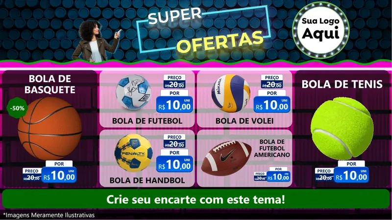 Modelo de TV para TV Horizontal com o tema Super Ofertas para Artigos Esportivos