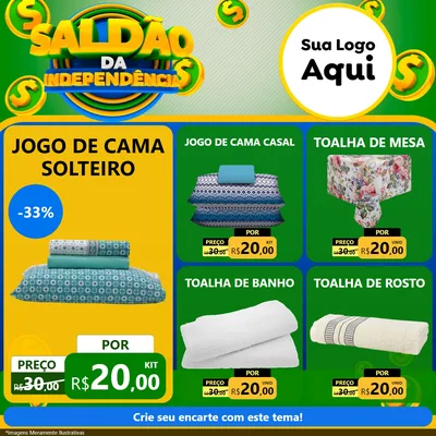 Modelo de Rede Social para Feed Facebook com o tema Saldão da Indepêndencia para Cama, Mesa e Banho