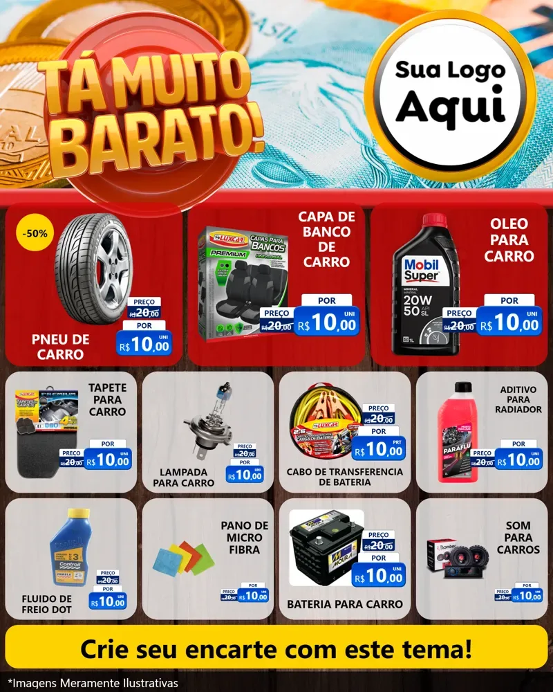 Modelo de Rede Social para Feed Instagram com o tema Está Muito Barato para Auto peças