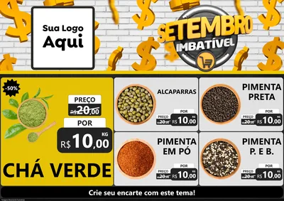 Modelo de Encarte para Encarte A4 Horizontal com o tema Setembro Imbatível para Produtos Naturais