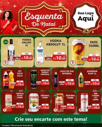 Modelo de Rede Social para Feed Instagram com o tema Esquenta de Natal para Distribuidora de bebidas
