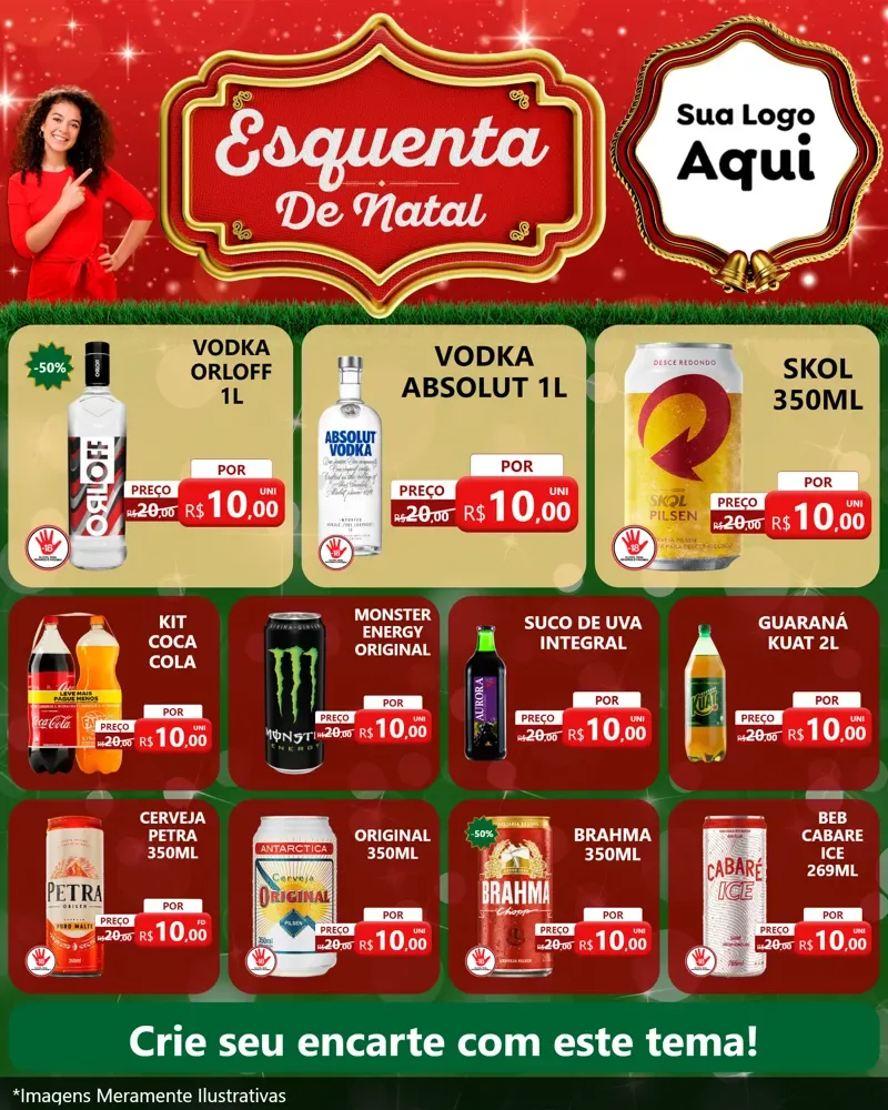 Modelo de Rede Social para Feed Instagram com o tema Esquenta de Natal para Distribuidora de bebidas