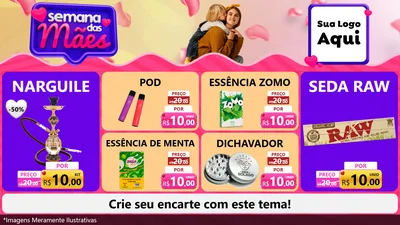 Modelo de TV para TV Horizontal com o tema Semana das Mães para Tabacaria