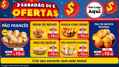 Modelo de TV para TV Horizontal com o tema Sabadão de Ofertas para Padaria