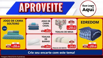 Modelo de TV para TV Horizontal com o tema Aproveite para Cama, Mesa e Banho