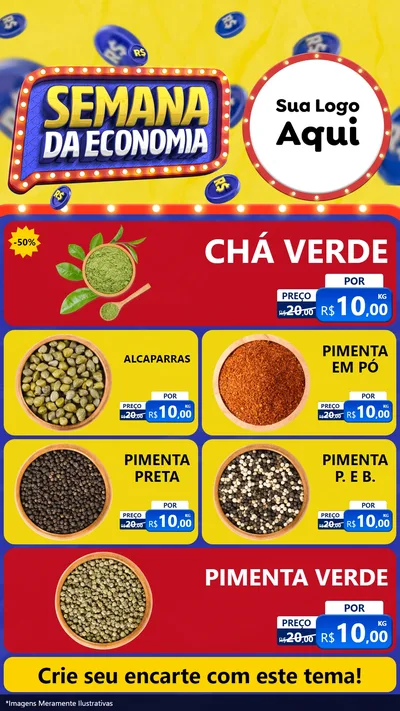 Modelo de TV para TV Vertical com o tema Semana da Economia para Produtos Naturais