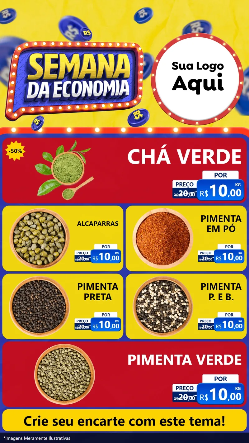 Modelo de TV para TV Vertical com o tema Semana da Economia para Produtos Naturais