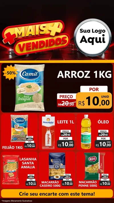 Modelo de Rede Social para Stories com o tema Mais Vendidos para Supermercado