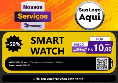 Modelo de Cartaz para Cartaz A4 Horizontal com o tema Nossos Serviços para Informática