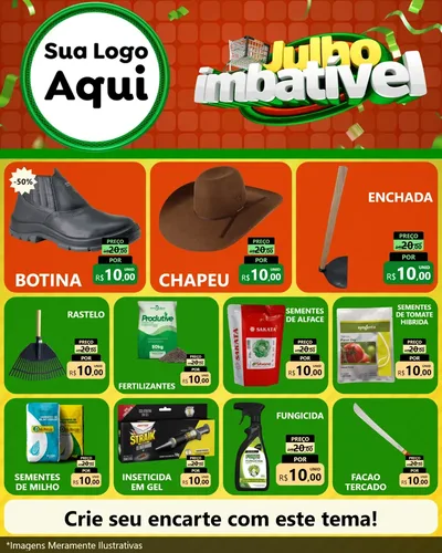 Modelo de Rede Social para Feed Instagram com o tema Julho Imbatível para Agropecuária