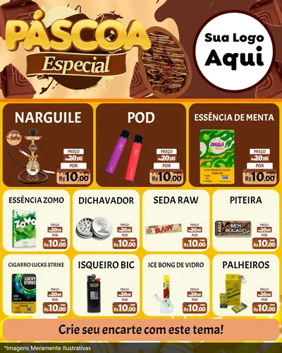 Modelo de Rede Social para Feed Instagram com o tema Páscoa Especial para Tabacaria