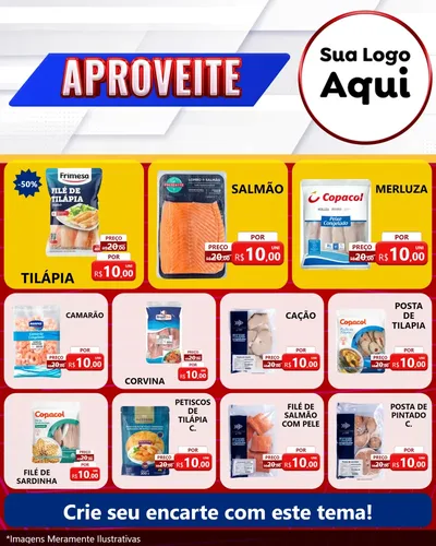 Modelo de Rede Social para Feed Instagram com o tema Aproveite para Peixaria