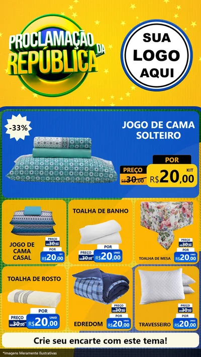 Modelo de Rede Social para Stories com o tema Proclamação da República para Cama, Mesa e Banho