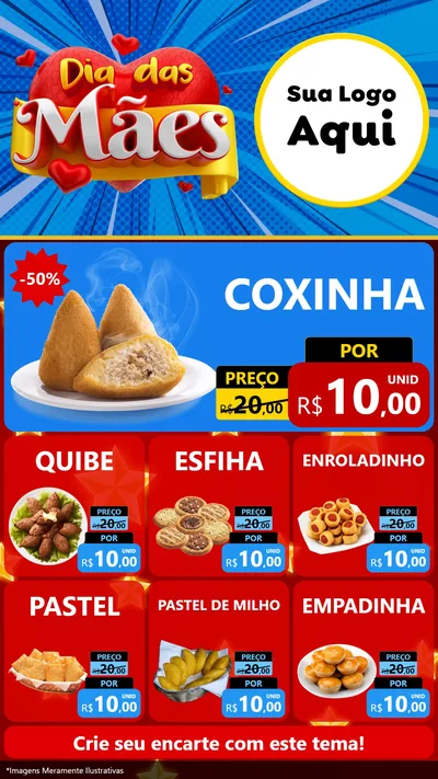 Modelo de Rede Social para Stories com o tema Dia das Mães para Salgadaria