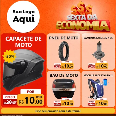 Modelo de Rede Social para Feed Facebook com o tema Sexta da Economia para Moto peças