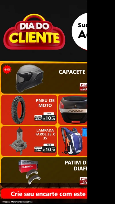 Modelo de TV para TV Vertical com o tema Dia do Cliente para Moto peças