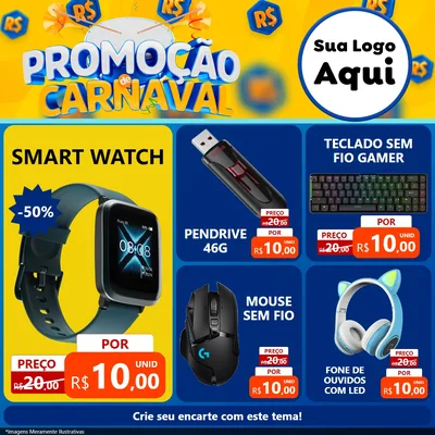 Modelo de Rede Social para Feed Facebook com o tema Promoção de Carnaval para Informática