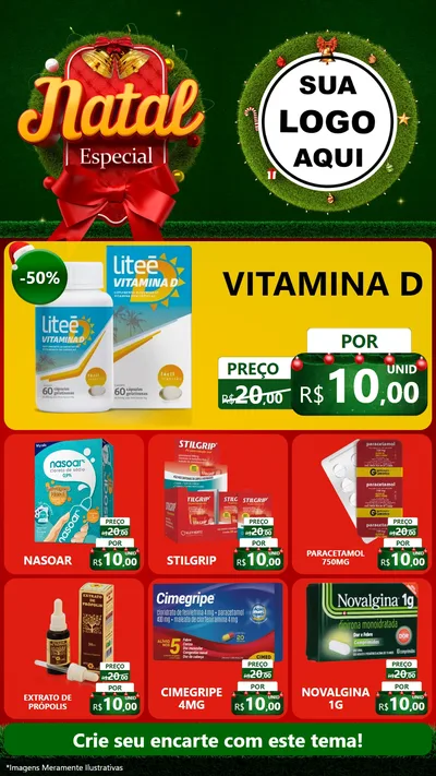 Modelo de Rede Social para Stories com o tema Natal Especial para Farmácia