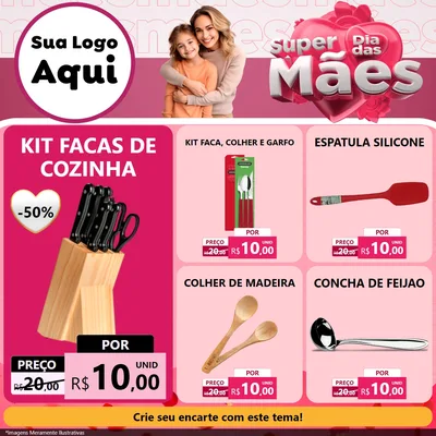 Modelo de Rede Social para Feed Facebook com o tema Super Dia Das Mães para Utilidades Domésticas